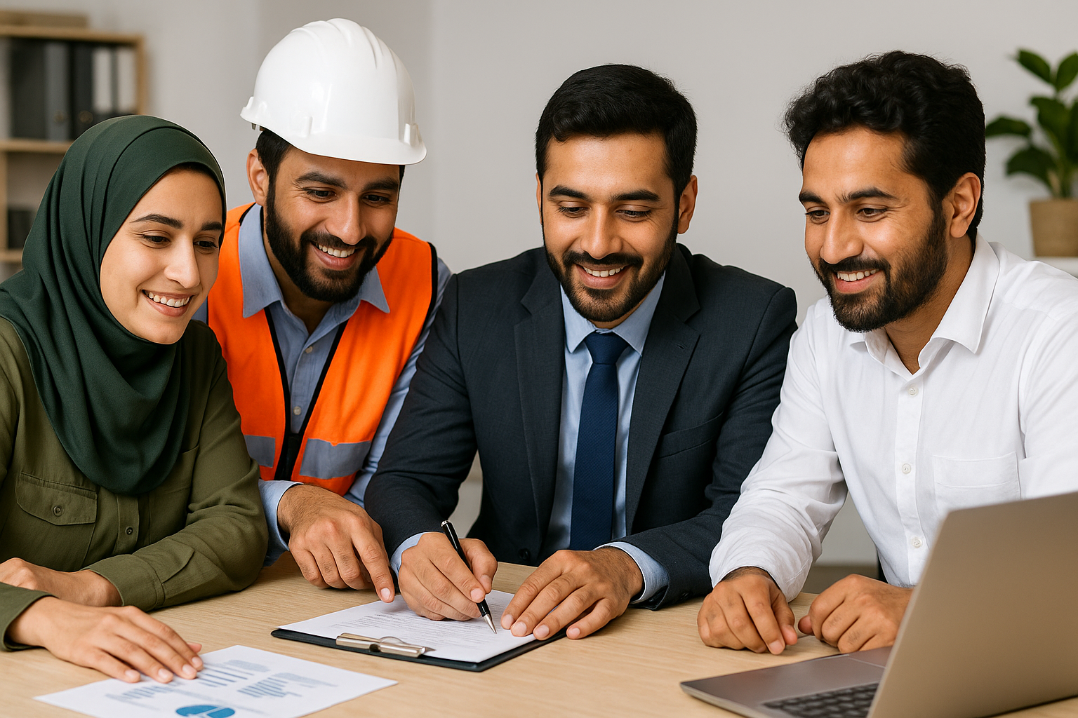 Logistics team collaborating